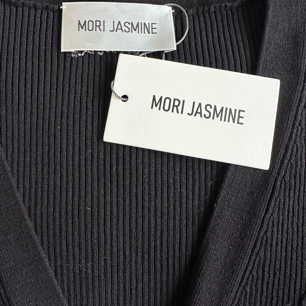 NWT Mori Jasmine Jennie Crystal Button Black Cardigan - Picture 9 of 12